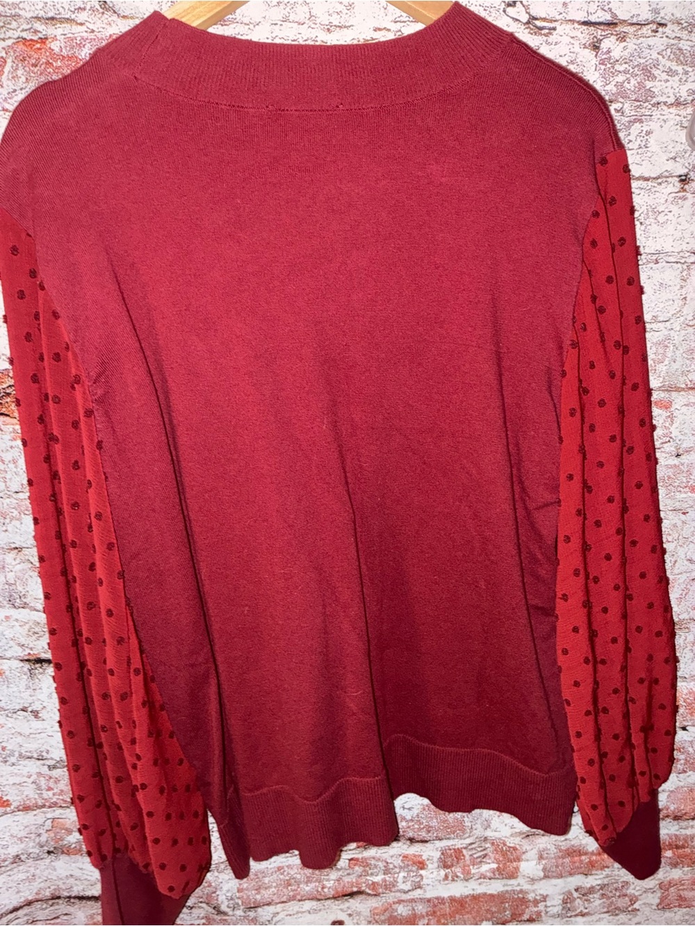 CeCe Women's Burgundy Scoop Neck Sweater - Picture 3 of 4